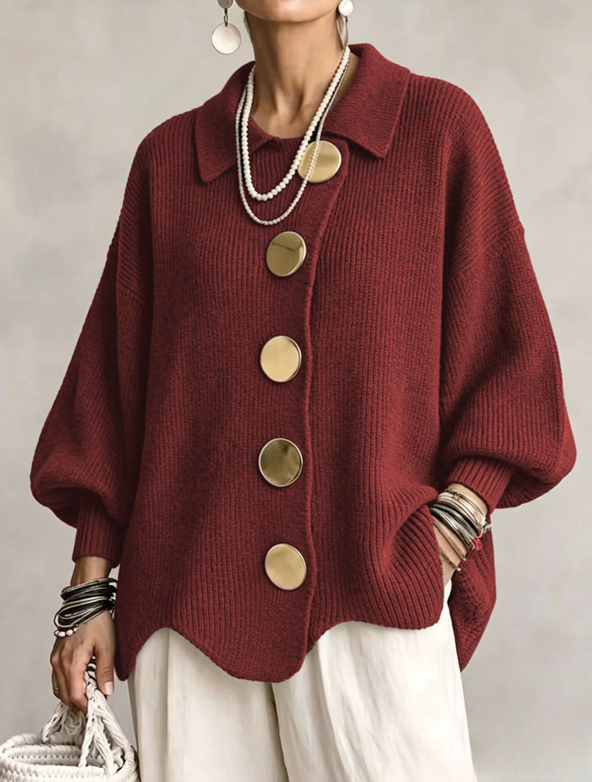 Gilet en maille à boutons dorés, vue 8