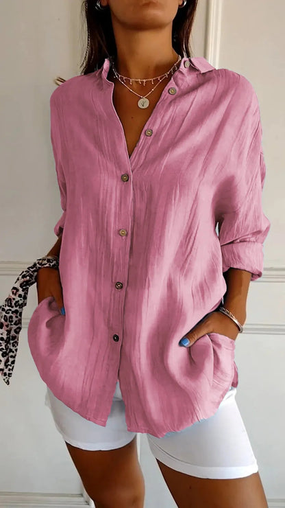 Chemise fluide à plis — rose