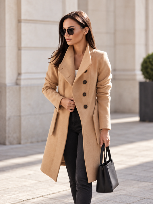 Manteau à double boutonnage kaki