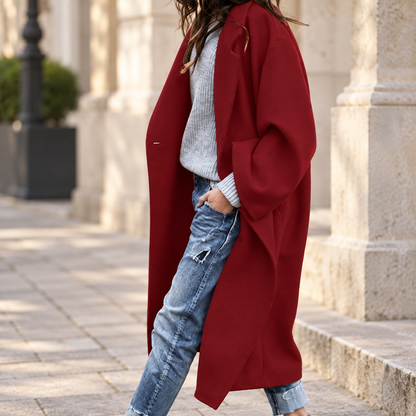 Manteau ample bordeaux