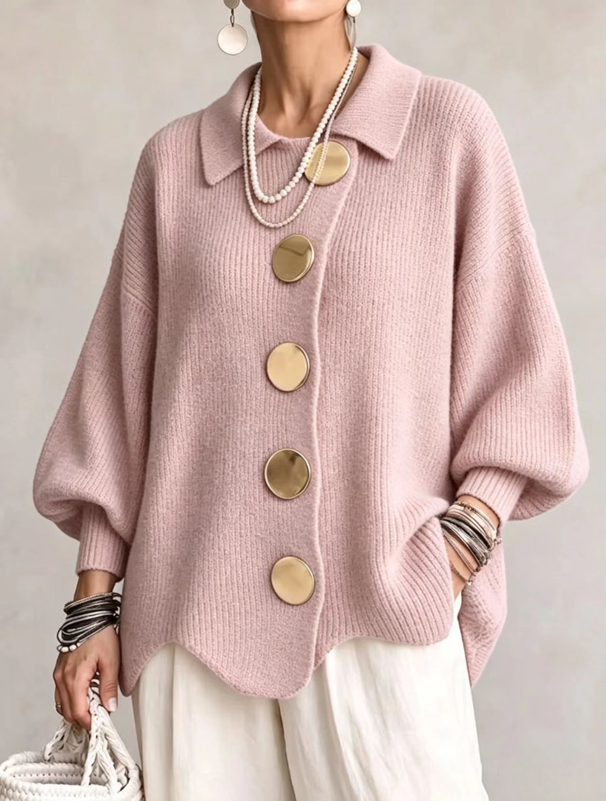 Gilet en maille à boutons dorés, vue 7